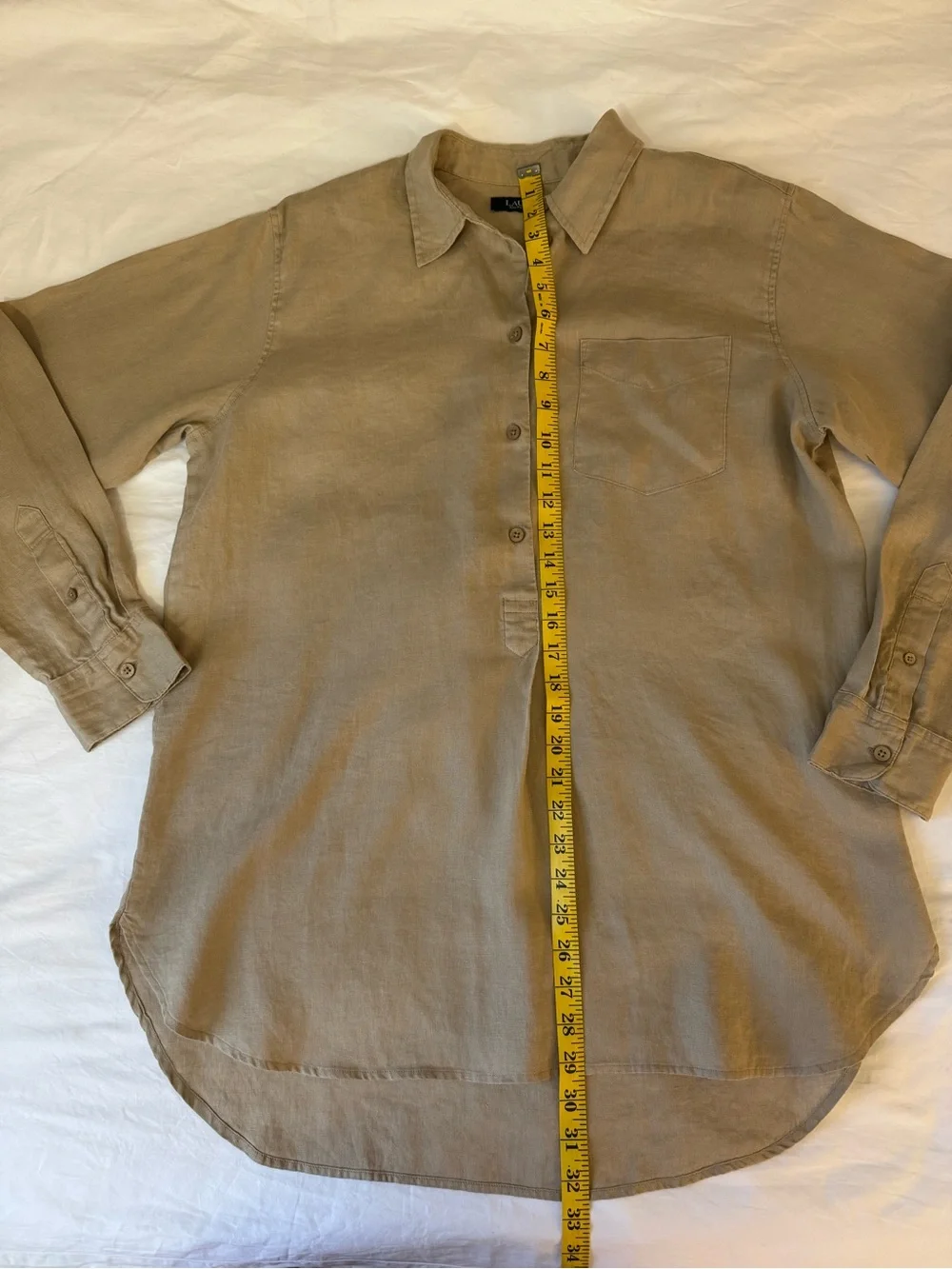 LRL Ralph Lauren Linen Tunic Top Womens Size Large Popover Lagenlook VTG - Picture 7 of 10